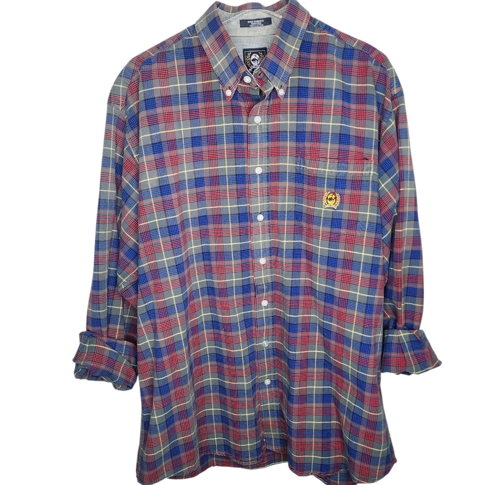 Cinch Cowboy Western‎ Plaid Button Down Men's Shirt Size XL